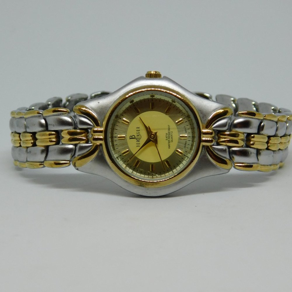 Berenger Classic Two Tone Quartz Analog Women's Watch Sz. 6 1/4" New Battery